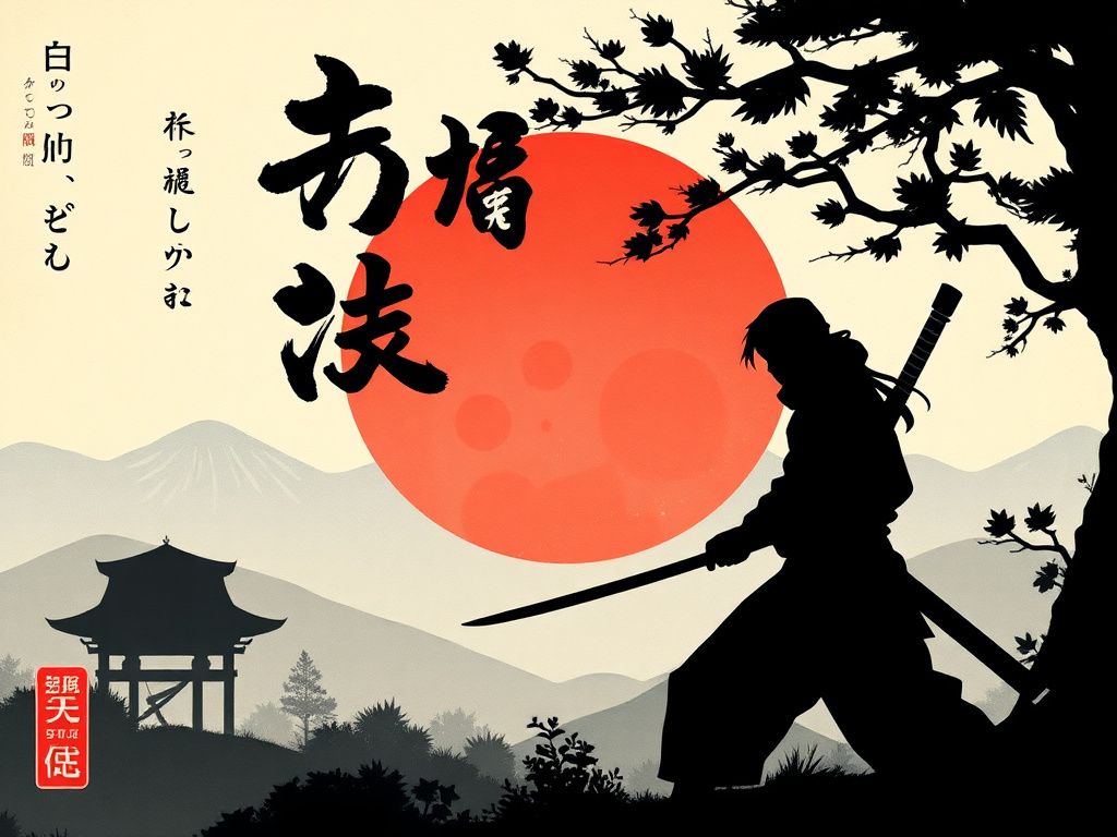 Classic Japanese comic cover with a ninja silhouette