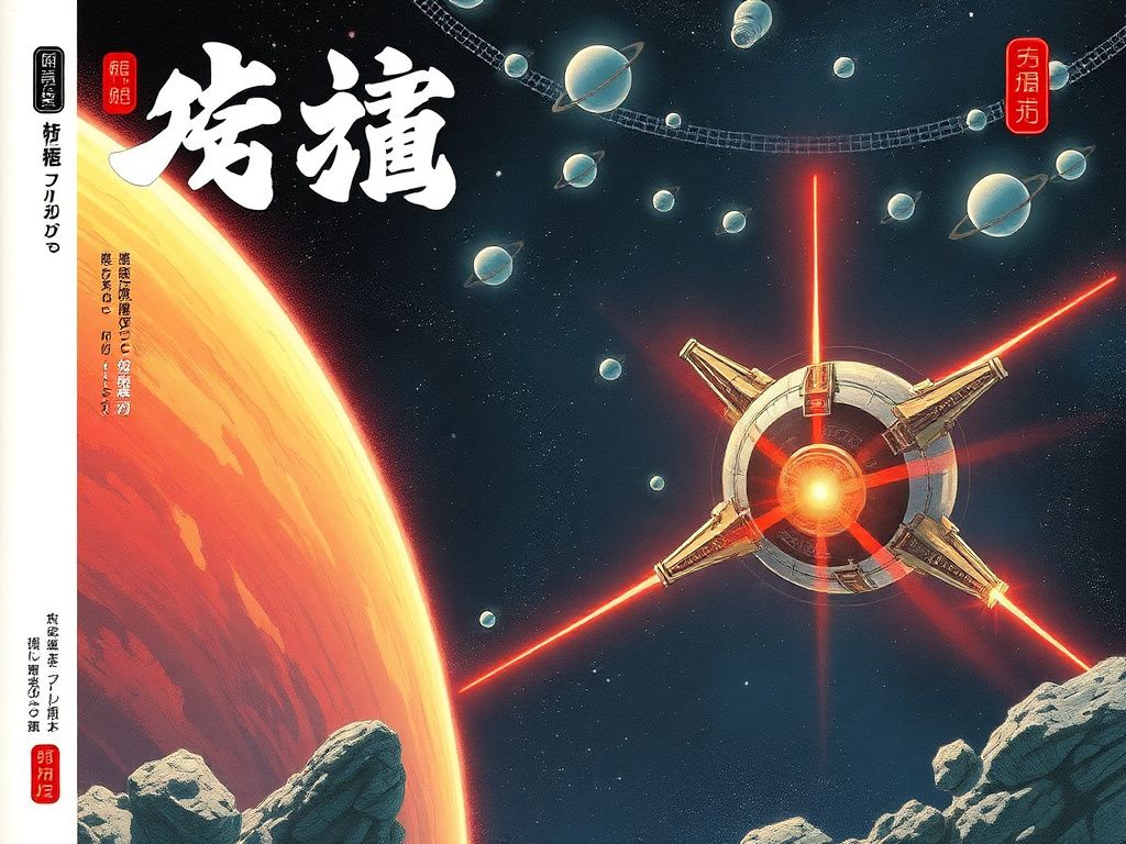 Chinese science fiction comic cover with a glowing space station